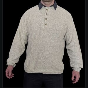 Brooks Brothers Gray Button-Up Sweater